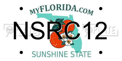 NSRC12 Florida License Plate