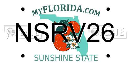 NSRV26 Florida License Plate