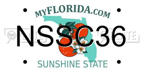NSSC36 Florida License Plate
