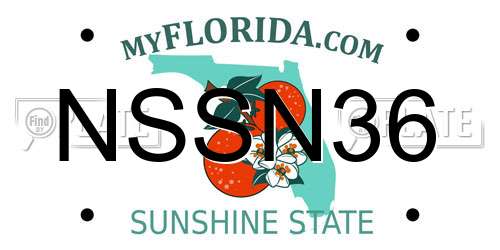 NSSN36 Florida License Plate