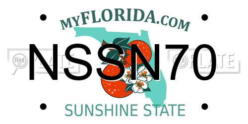 NSSN70 Florida License Plate