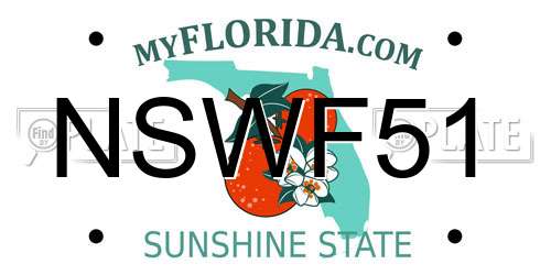 NSWF51 Florida License Plate