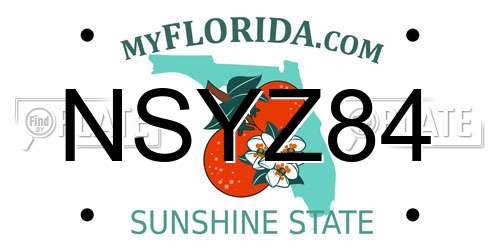 NSYZ84 Florida License Plate
