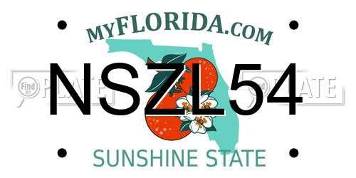 NSZL54 Florida License Plate