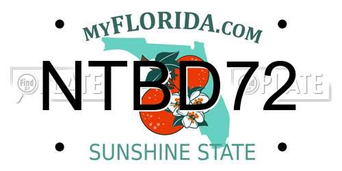 NTBD72 Florida License Plate