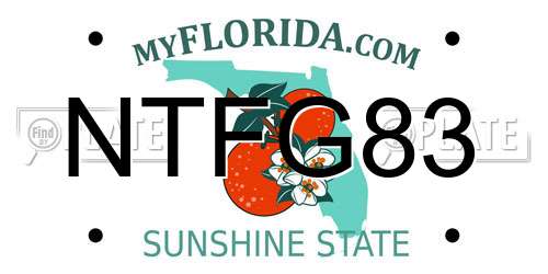 NTFG83 Florida License Plate
