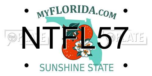 NTFL57 Florida License Plate