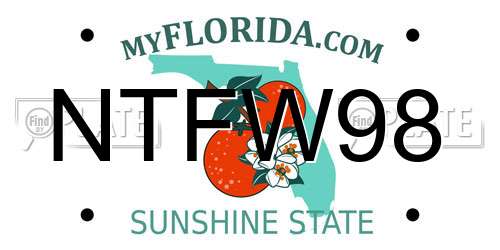 NTFW98 Florida License Plate