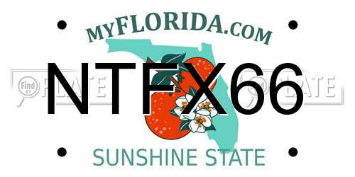 NTFX66 Florida License Plate