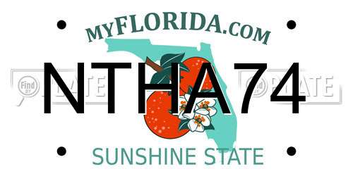 NTHA74 Florida License Plate