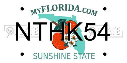 NTHK54 Florida License Plate
