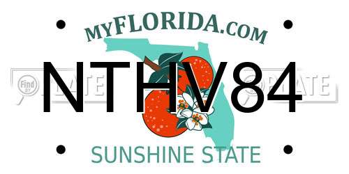 NTHV84 Florida License Plate