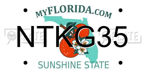 NTKG35 Florida License Plate