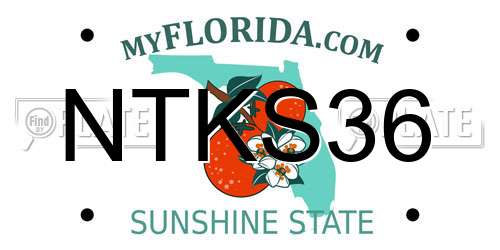 NTKS36 Florida License Plate