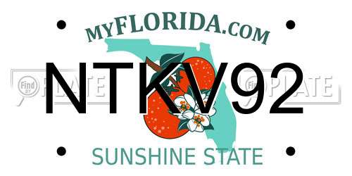 NTKV92 Florida License Plate