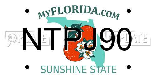 NTPJ90 Florida License Plate
