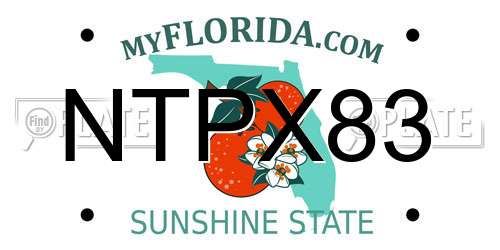 NTPX83 Florida License Plate