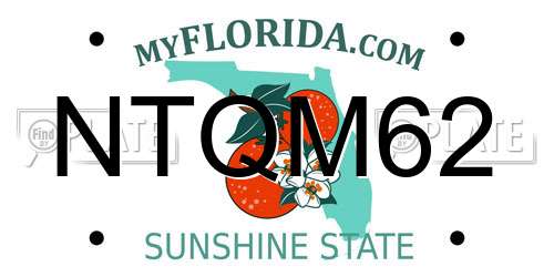 NTQM62 Florida License Plate