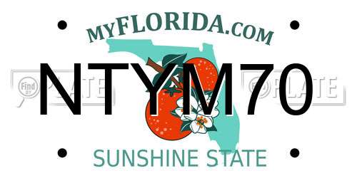 NTYM70 Florida License Plate