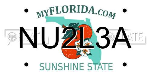 NU2L3A Florida License Plate
