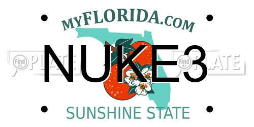 NUKE3 Florida License Plate