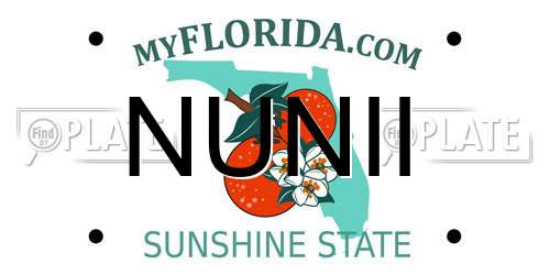 NUNII Florida License Plate