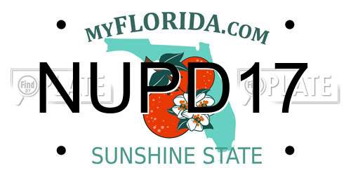 NUPD17 Florida License Plate