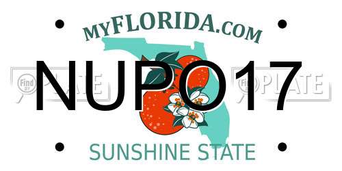 NUPO17 Florida License Plate