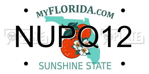 NUPQ12 Florida License Plate