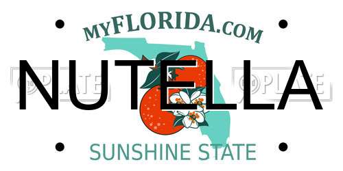 NUTELLA Florida License Plate