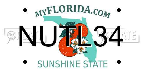 NUTL34 Florida License Plate