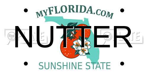NUTTER Florida License Plate