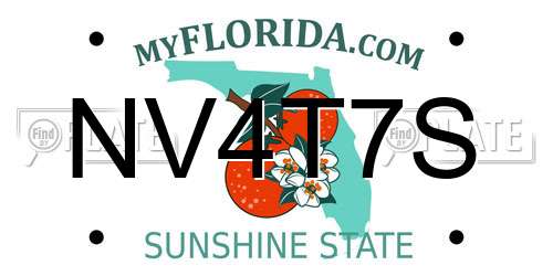 NV4T7S Florida License Plate