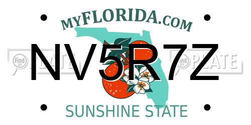 NV5R7Z Florida License Plate