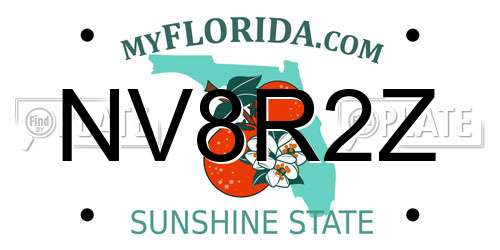 NV8R2Z Florida License Plate