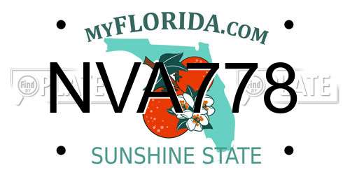 NVA778 Florida License Plate