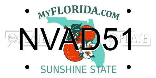 NVAD51 Florida License Plate
