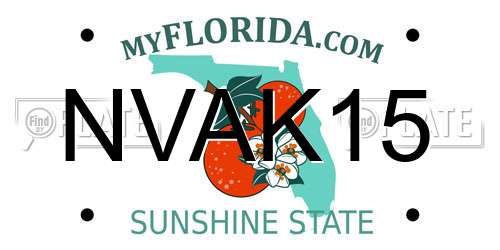 NVAK15 Florida License Plate