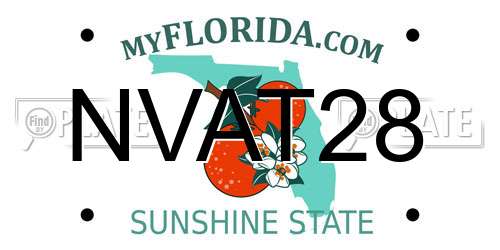 NVAT28 Florida License Plate