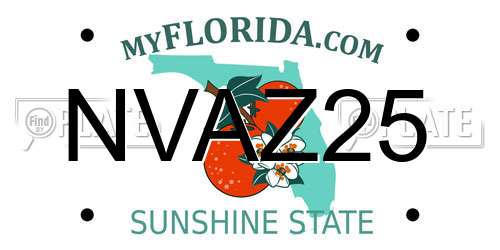 NVAZ25 Florida License Plate