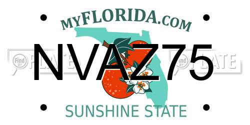 NVAZ75 Florida License Plate