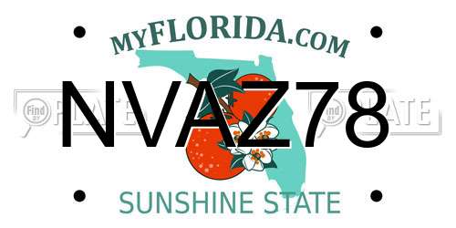 NVAZ78 Florida License Plate