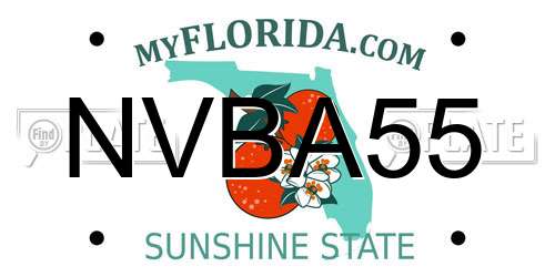 NVBA55 Florida License Plate