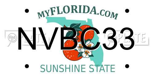 NVBC33 Florida License Plate