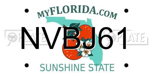 NVBJ61 Florida License Plate