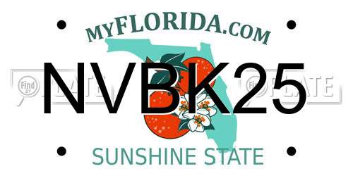 NVBK25 Florida License Plate