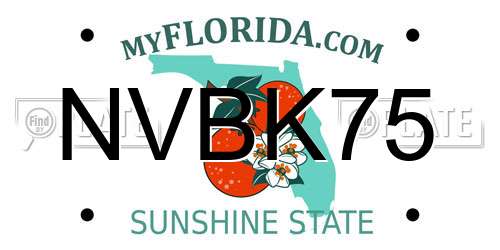 NVBK75 Florida License Plate