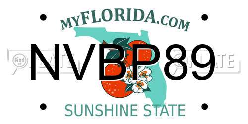 NVBP89 Florida License Plate