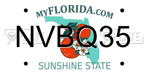 NVBQ35 Florida License Plate