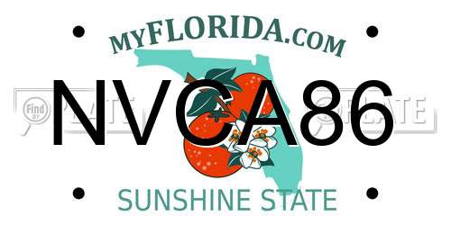 NVCA86 Florida License Plate
